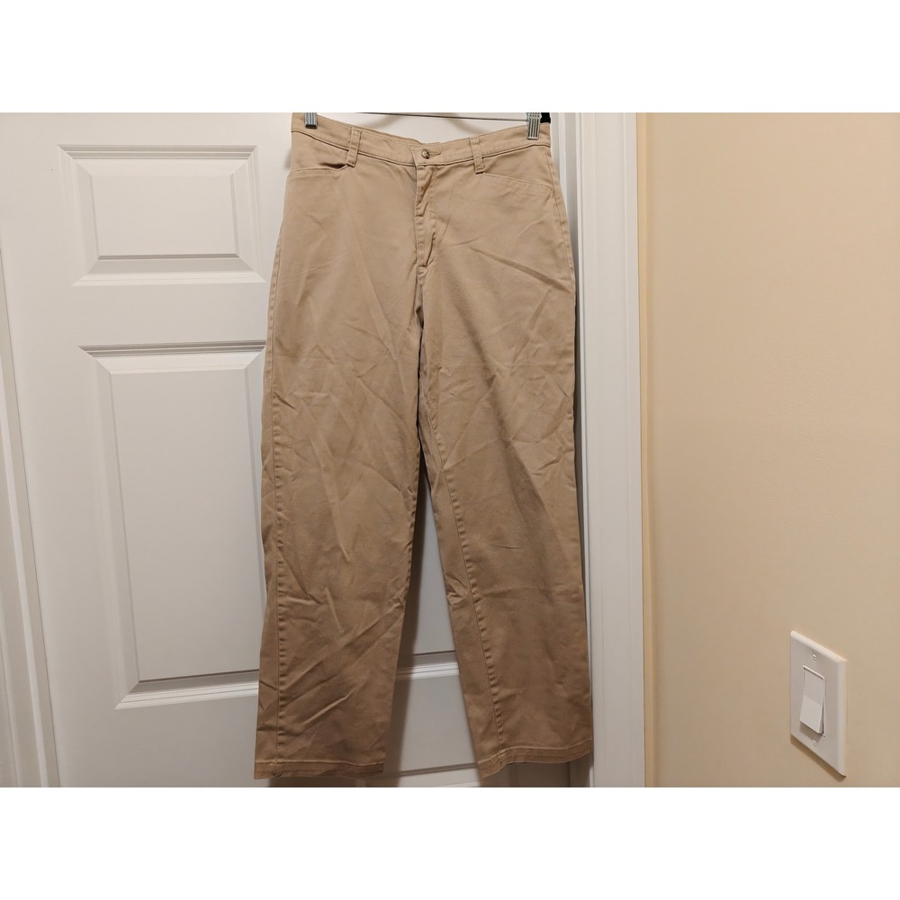 Lee At The Waist Khaki Chinos Womens 12 Medium Tan Straight Leg Pants 4951026